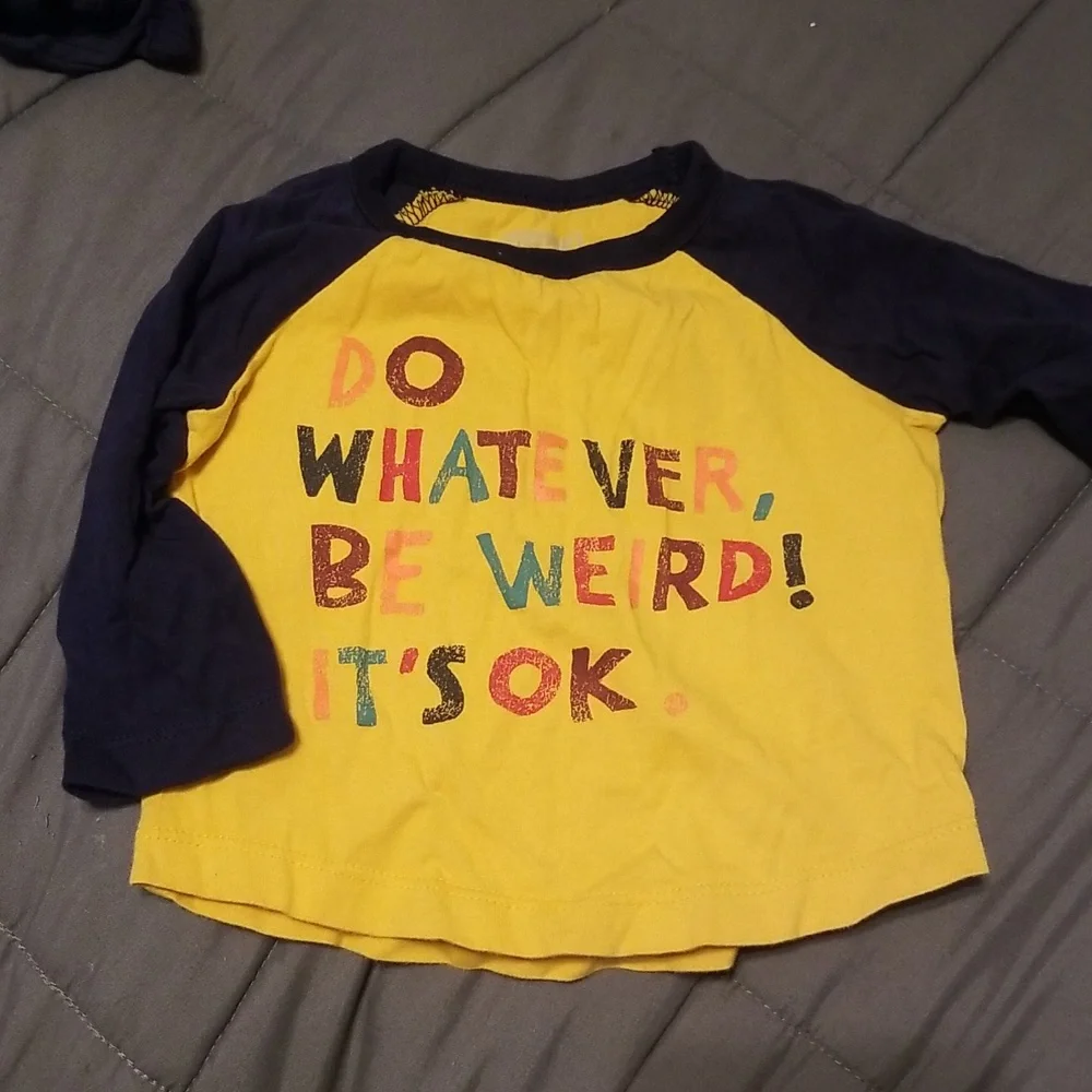 Gymboree Infant Yellow and Blue Baseball Tee